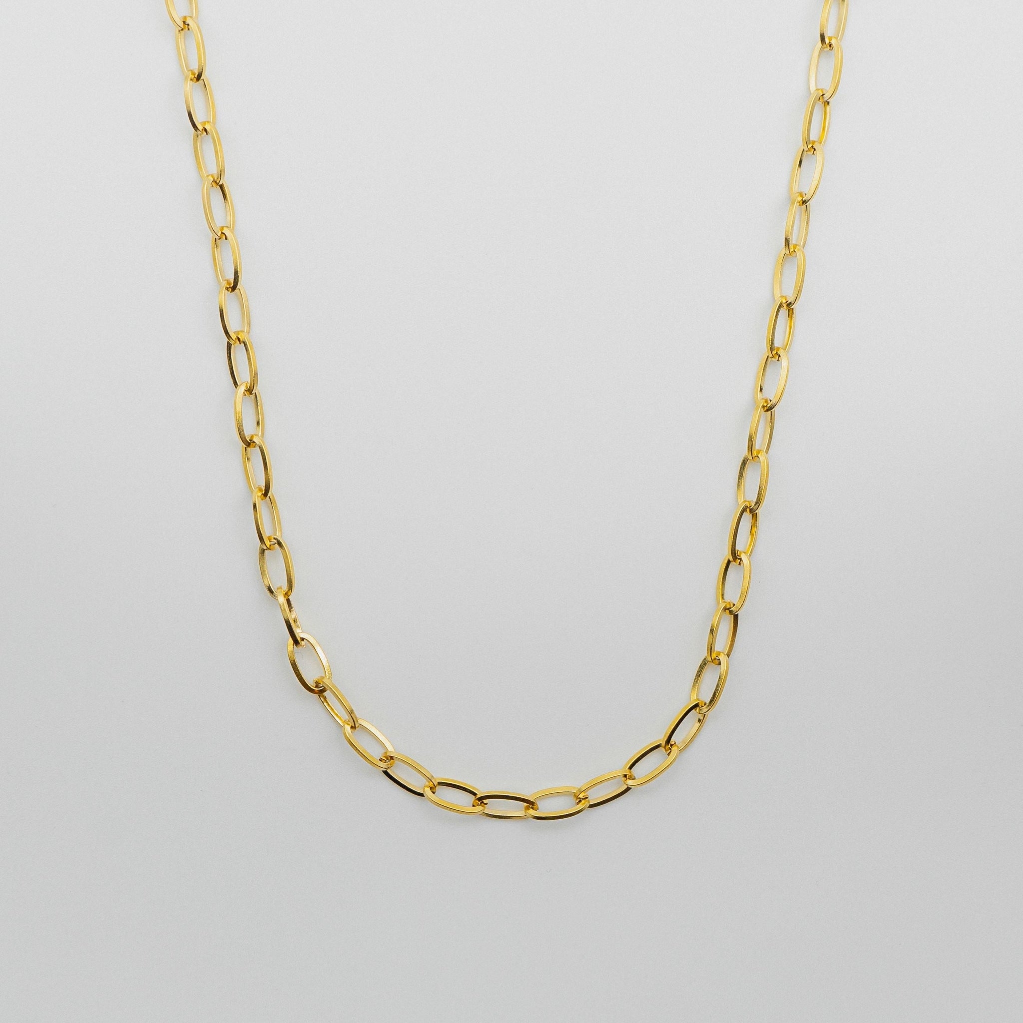 306L Stainless Steel Gold Paper Clip Chain Necklace