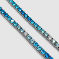 Blue Tennis Chain (Silver) 3mm MIXX CHAINS