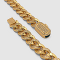 Half Iced Cuban Bracelet (Gold) 8mm MIXX CHAINS