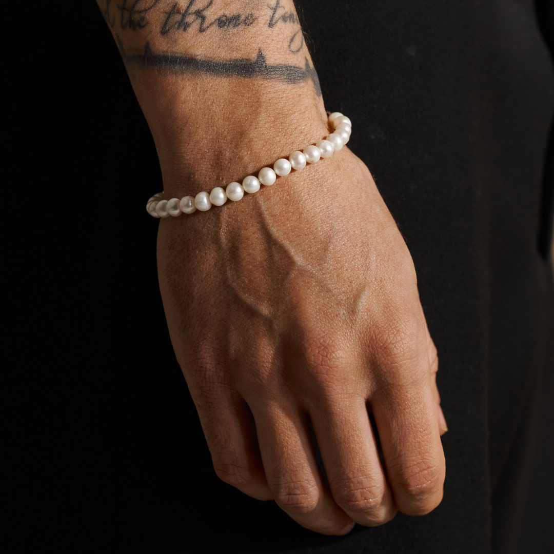 Rounded Real Pearl Bracelet (Silver) MIXX CHAINS