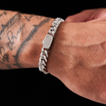 Half Iced Cuban Bracelet (Silver) 8mm MIXX CHAINS