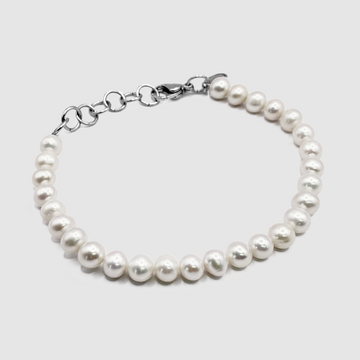 Rounded Real Pearl Bracelet (Silver) MIXX CHAINS