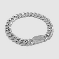 Half Iced Cuban Bracelet (Silver) 8mm MIXX CHAINS