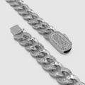 Half Iced Cuban Bracelet (Silver) 8mm MIXX CHAINS