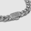 Half Iced Cuban Bracelet (Silver) 8mm MIXX CHAINS